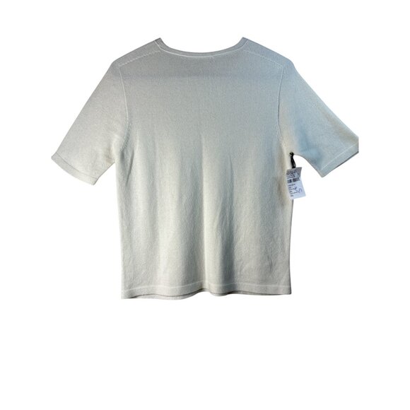 The Row Ipar Top in Pale Green Small Womens Cashmere SHort Sleeve Sweater - Picture 6 of 13